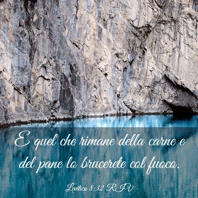 Picture 03 - Levitico 8:32 RIV - E quel che rimane della carne e del pane lo - Bible Verse Picture