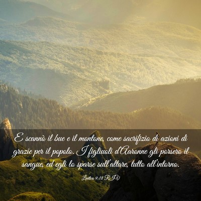 Picture 03 - Levitico 9:18 RIV - E scannò il bue e il montone, come sacrifizio di - Bible Verse Picture