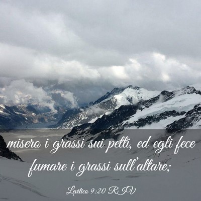 Picture 03 - Levitico 9:20 RIV - misero i grassi sui petti, ed egli fece fumare i - Bible Verse Picture