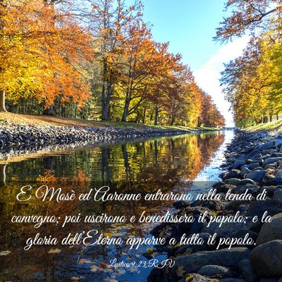 Picture 03 - Levitico 9:23 RIV - E Mosè ed Aaronne entrarono nella tenda di - Bible Verse Picture