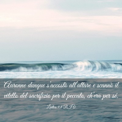 Picture 03 - Levitico 9:8 RIV - Aaronne dunque s’accostò all’altare e - Bible Verse Picture
