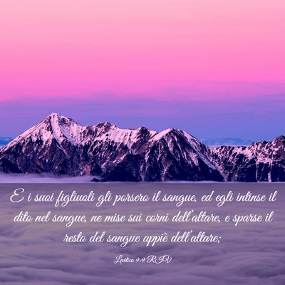 Picture 03 - Levitico 9:9 RIV - E i suoi figliuoli gli porsero il sangue, ed egli - Bible Verse Picture