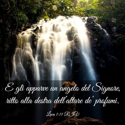 Picture 03 - Luca 1:11 RIV - E gli apparve un angelo del Signore, ritto alla - Bible Verse Picture