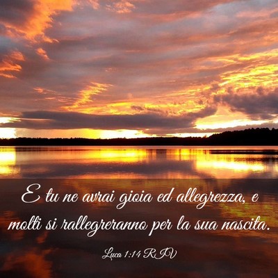 Picture 03 - Luca 1:14 RIV - E tu ne avrai gioia ed allegrezza, e molti si - Bible Verse Picture