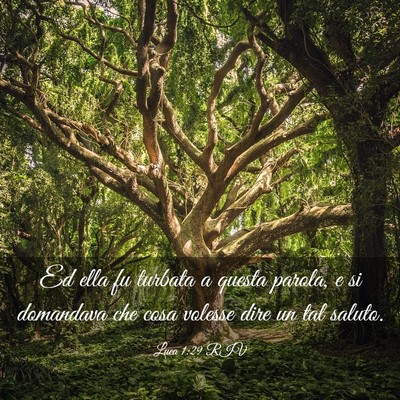 Picture 03 - Luca 1:29 RIV - Ed ella fu turbata a questa parola, e si - Bible Verse Picture