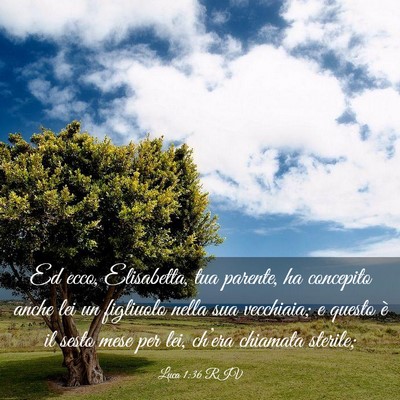Picture 03 - Luca 1:36 RIV - Ed ecco, Elisabetta, tua parente, ha concepito - Bible Verse Picture