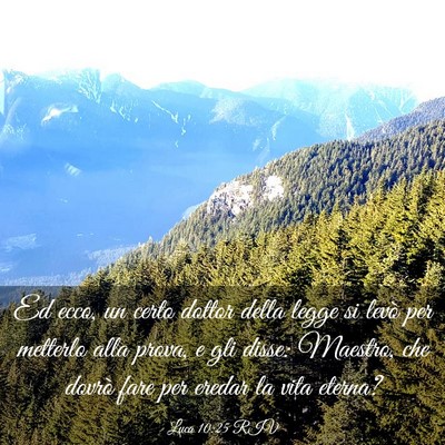 Picture 03 - Luca 10:25 RIV - Ed ecco, un certo dottor della legge si levò per - Bible Verse Picture