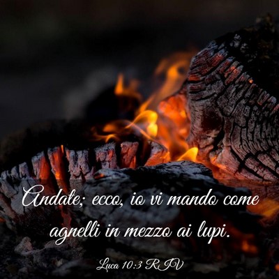 Picture 03 - Luca 10:3 RIV - Andate; ecco, io vi mando come agnelli in mezzo - Bible Verse Picture