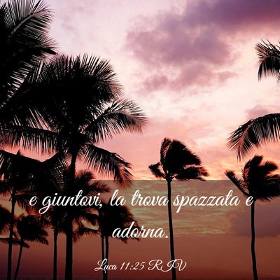 Picture 03 - Luca 11:25 RIV - e giuntovi, la trova spazzata e - Bible Verse Picture