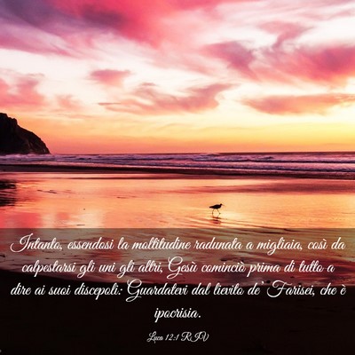 Picture 03 - Luca 12:1 RIV - Intanto, essendosi la moltitudine radunata a - Bible Verse Picture