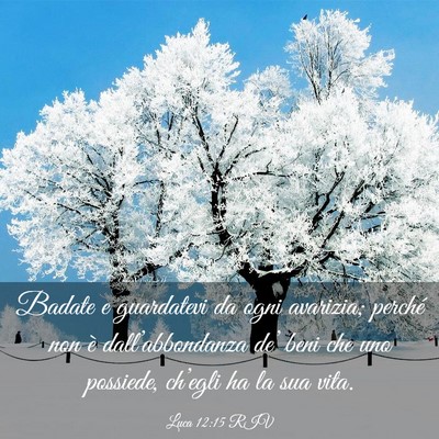 Picture 03 - Luca 12:15 RIV - Badate e guardatevi da ogni avarizia; perché non - Bible Verse Picture
