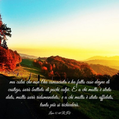 Picture 03 - Luca 12:48 RIV - ma colui che non l’ha conosciuta e ha fatto - Bible Verse Picture