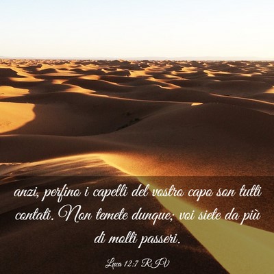 Picture 03 - Luca 12:7 RIV - anzi, perfino i capelli del vostro capo son tutti - Bible Verse Picture