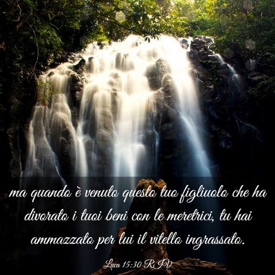 Picture 03 - Luca 15:30 RIV - ma quando è venuto questo tuo figliuolo che ha - Bible Verse Picture