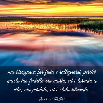 Picture 03 - Luca 15:32 RIV - ma bisognava far festa e rallegrarsi, perché - Bible Verse Picture