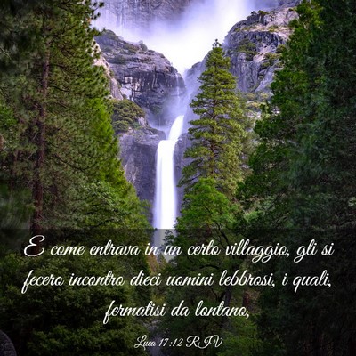 Picture 03 - Luca 17:12 RIV - E come entrava in un certo villaggio, gli si - Bible Verse Picture
