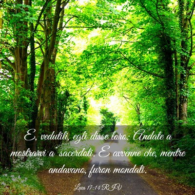 Picture 03 - Luca 17:14 RIV - E, vedutili, egli disse loro: Andate a mostrarvi - Bible Verse Picture