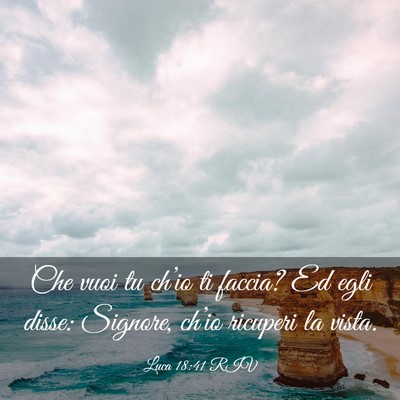 Picture 03 - Luca 18:41 RIV - Che vuoi tu ch’io ti faccia? Ed egli disse: - Bible Verse Picture