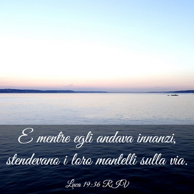 Picture 03 - Luca 19:36 RIV - E mentre egli andava innanzi, stendevano i loro - Bible Verse Picture