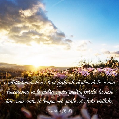Picture 03 - Luca 19:44 RIV - e atterreranno te e i tuoi figliuoli dentro di - Bible Verse Picture
