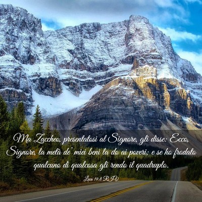 Picture 03 - Luca 19:8 RIV - Ma Zaccheo, presentatosi al Signore, gli disse: - Bible Verse Picture