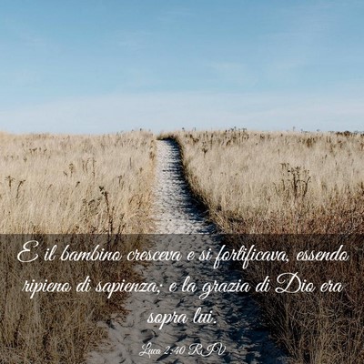 Picture 03 - Luca 2:40 RIV - E il bambino cresceva e si fortificava, essendo - Bible Verse Picture