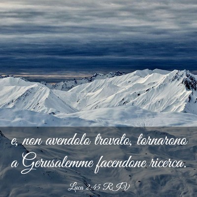 Picture 03 - Luca 2:45 RIV - e, non avendolo trovato, tornarono a Gerusalemme - Bible Verse Picture