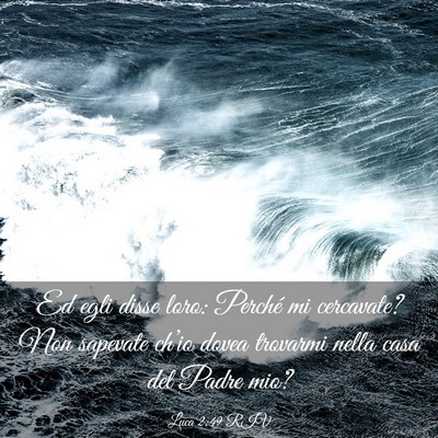 Picture 03 - Luca 2:49 RIV - Ed egli disse loro: Perché mi cercavate? Non - Bible Verse Picture