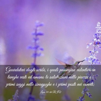 Picture 03 - Luca 20:46 RIV - Guardatevi dagli scribi, i quali passegian - Bible Verse Picture