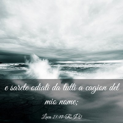 Picture 03 - Luca 21:17 RIV - e sarete odiati da tutti a cagion del mio - Bible Verse Picture