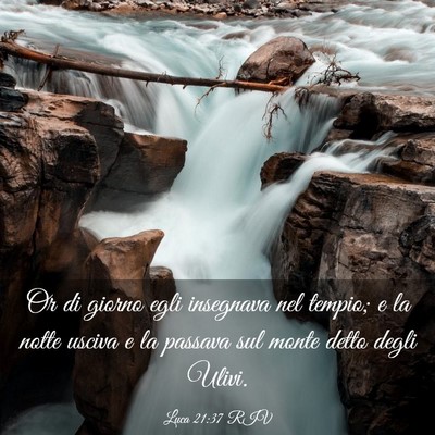 Picture 03 - Luca 21:37 RIV - Or di giorno egli insegnava nel tempio; e la - Bible Verse Picture