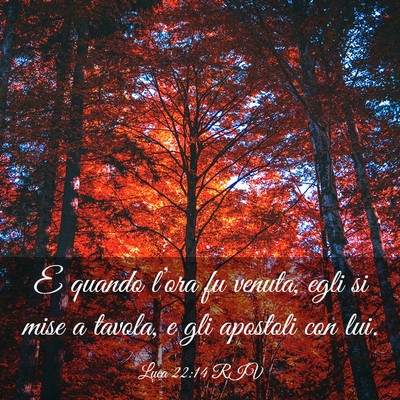Picture 03 - Luca 22:14 RIV - E quando l’ora fu venuta, egli si mise a - Bible Verse Picture