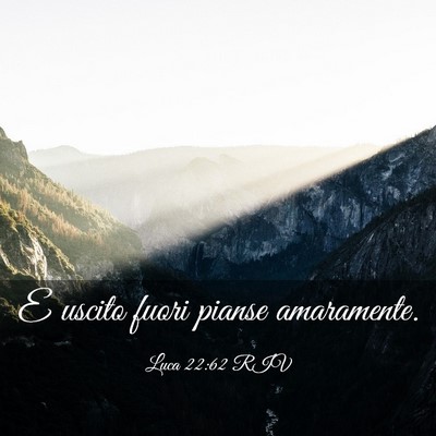 Picture 03 - Luca 22:62 RIV - E uscito fuori pianse - Bible Verse Picture