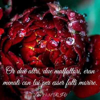 Picture 03 - Luca 23:32 RIV - Or due altri, due malfattori, eran menati con lui - Bible Verse Picture