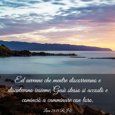 Picture 03 - Luca 24:15 RIV - Ed avvenne che mentre discorrevano e discutevano - Bible Verse Picture
