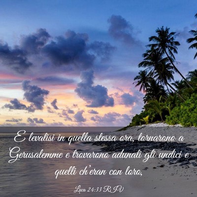 Picture 03 - Luca 24:33 RIV - E levatisi in quella stessa ora, tornarono a - Bible Verse Picture