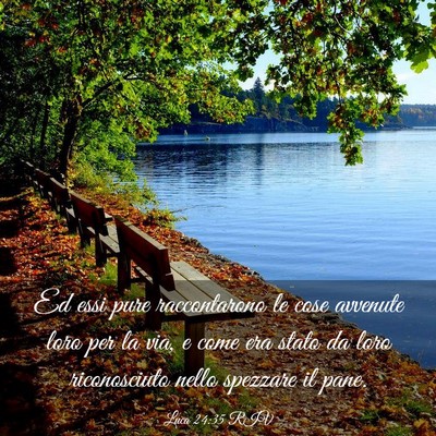 Picture 03 - Luca 24:35 RIV - Ed essi pure raccontarono le cose avvenute loro - Bible Verse Picture