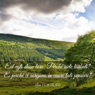 Picture 03 - Luca 24:38 RIV - Ed egli disse loro: Perché siete turbati? E - Bible Verse Picture