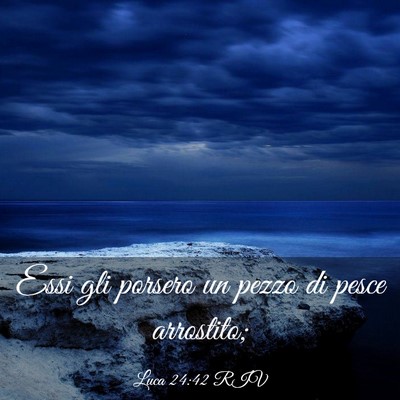 Picture 03 - Luca 24:42 RIV - Essi gli porsero un pezzo di pesce - Bible Verse Picture