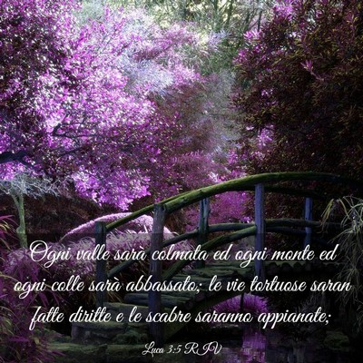 Picture 03 - Luca 3:5 RIV - Ogni valle sarà colmata ed ogni monte ed ogni - Bible Verse Picture