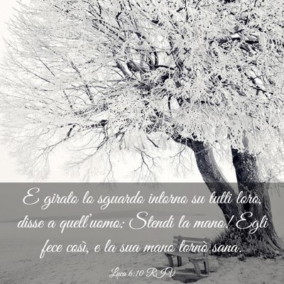 Picture 03 - Luca 6:10 RIV - E girato lo sguardo intorno su tutti loro, disse - Bible Verse Picture