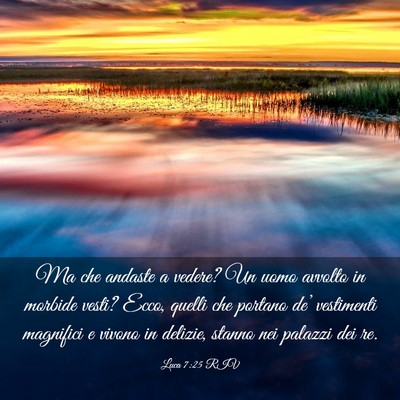 Picture 03 - Luca 7:25 RIV - Ma che andaste a vedere? Un uomo avvolto in - Bible Verse Picture