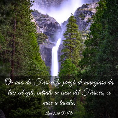 Picture 03 - Luca 7:36 RIV - Or uno de’ Farisei lo pregò di mangiare da - Bible Verse Picture