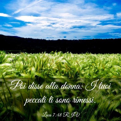 Picture 03 - Luca 7:48 RIV - Poi disse alla donna: I tuoi peccati ti sono - Bible Verse Picture