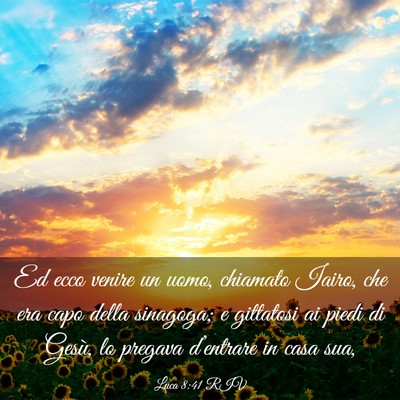 Picture 03 - Luca 8:41 RIV - Ed ecco venire un uomo, chiamato Iairo, che era - Bible Verse Picture