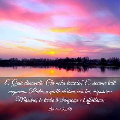 Picture 03 - Luca 8:45 RIV - E Gesù domandò: Chi m’ha toccato? E siccome - Bible Verse Picture