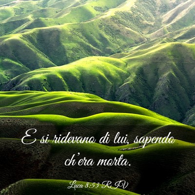 Picture 03 - Luca 8:53 RIV - E si ridevano di lui, sapendo ch’era - Bible Verse Picture