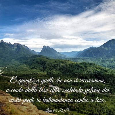 Picture 03 - Luca 9:5 RIV - E quant’è a quelli che non vi riceveranno, - Bible Verse Picture
