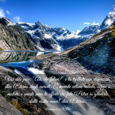 Picture 03 - Malachia 1:13 RIV - Voi dite pure: “Ah, che fatica!” e la - Bible Verse Picture