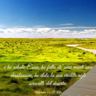 Picture 03 - Malachia 1:3 RIV - e ho odiato Esaù, ho fatto de’ suoi monti una - Bible Verse Picture